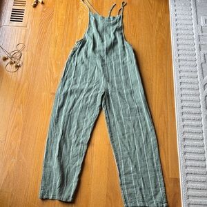 Green Striped Jumpsuit